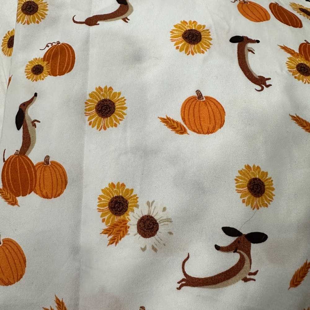 Halloween Pumpkins Sunflowers Fall Dachshund Doxie Queen Sheet Set